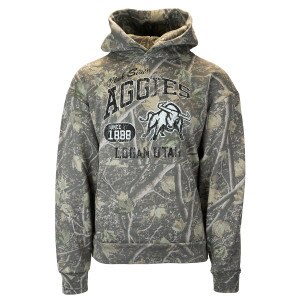 Utah State Aggie Bull Distressed Camouflage Unisex Hoodie